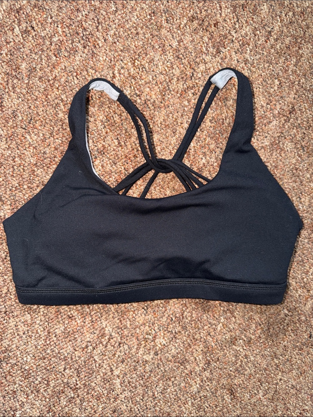Born Primitive Strappy Back Black Sports Bra with both pads